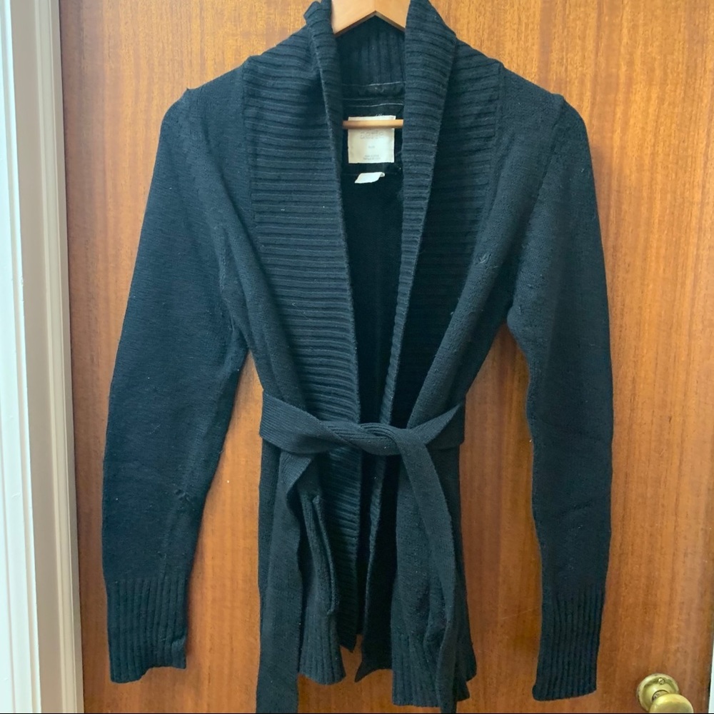 Aerie Black Tie Waist Sweater